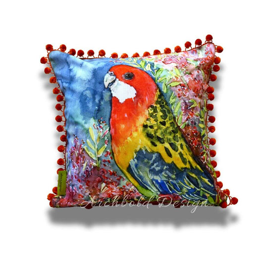Eastern Rosella & bottlebrush Cushion