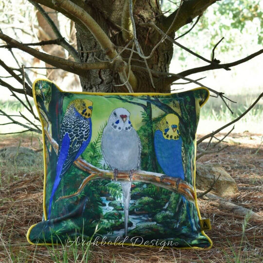 Forest budgies cushion