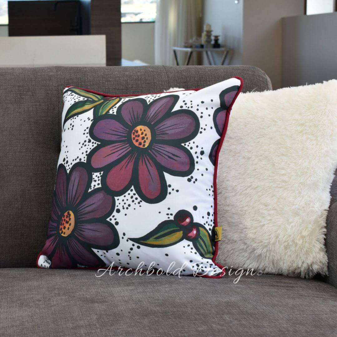Purple daisy cushion