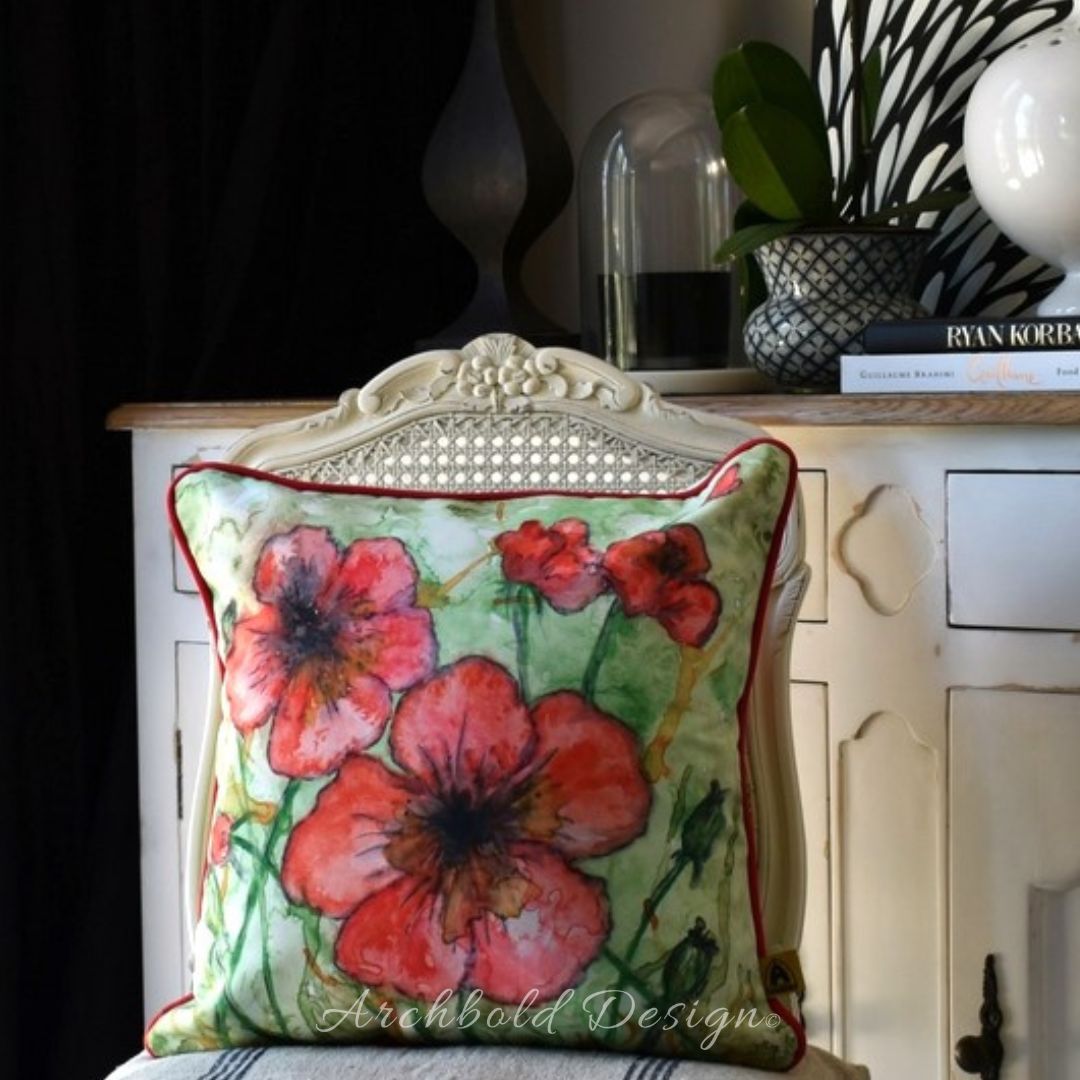 Red Poppies Cushion