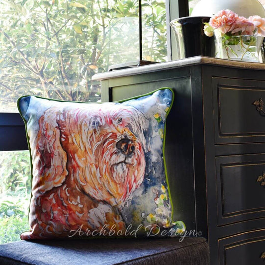 Golden spoodle cushion