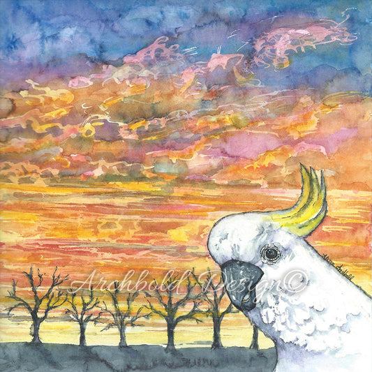 Greeting Card Animal Selfie Cockatoo Archbold Design