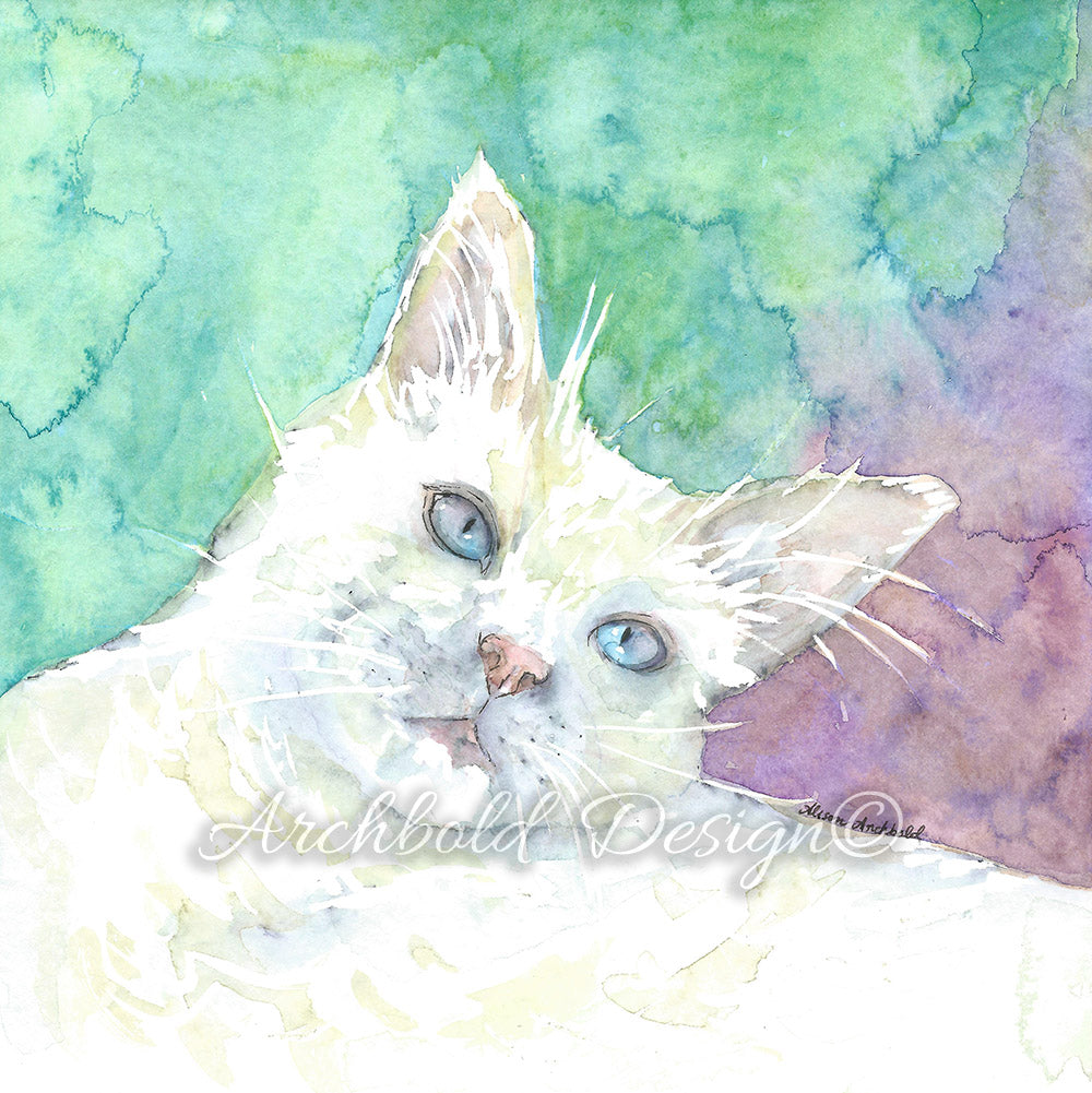 Greeting Card Cat Fred Archbold Design