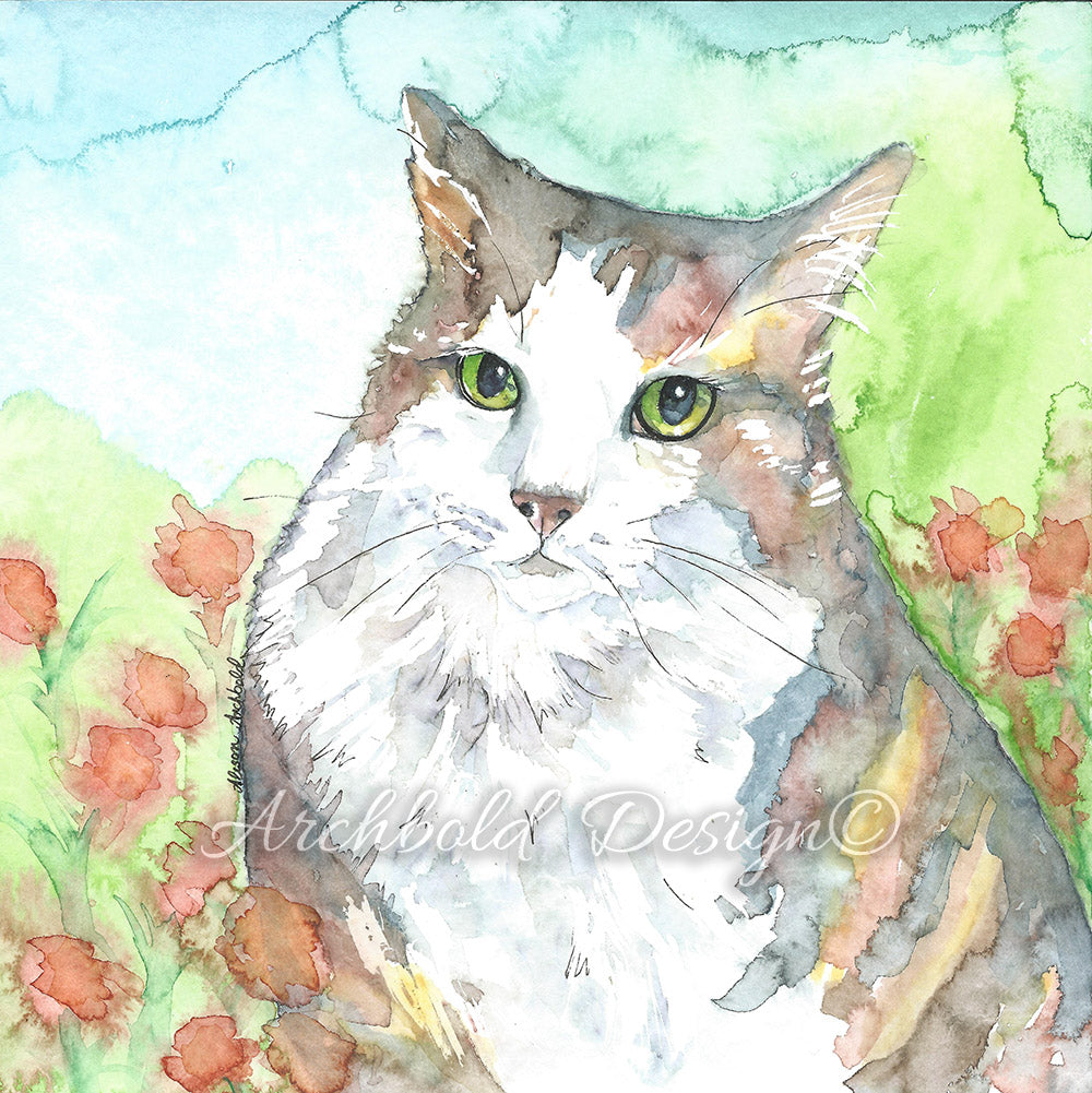 Greeting Card Cat Mac Archbold Design