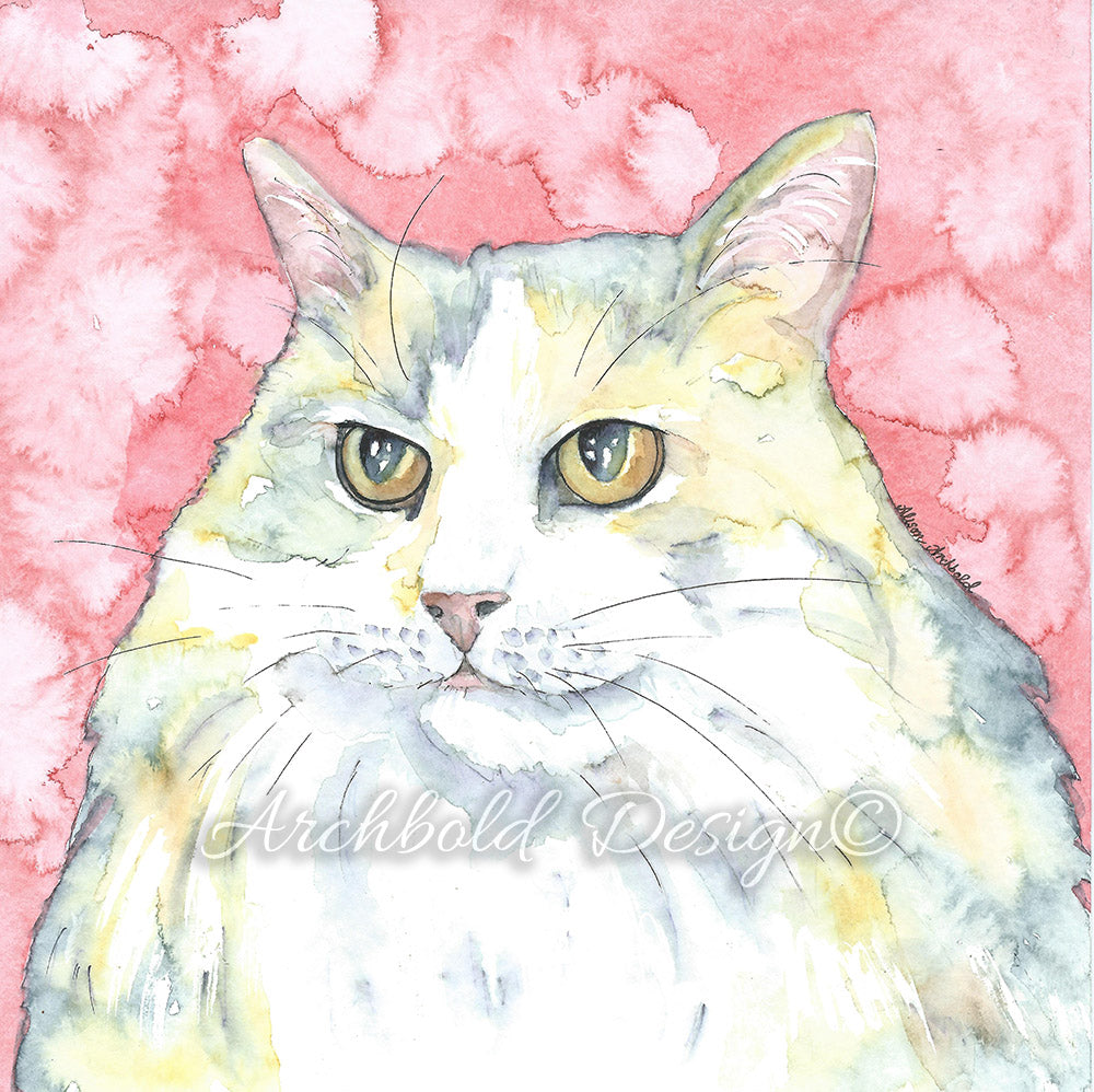 Greeting Card Cat Posh Archbold Design