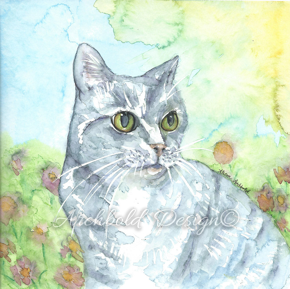 Greeting Card Cat Sarlie Archbold Design