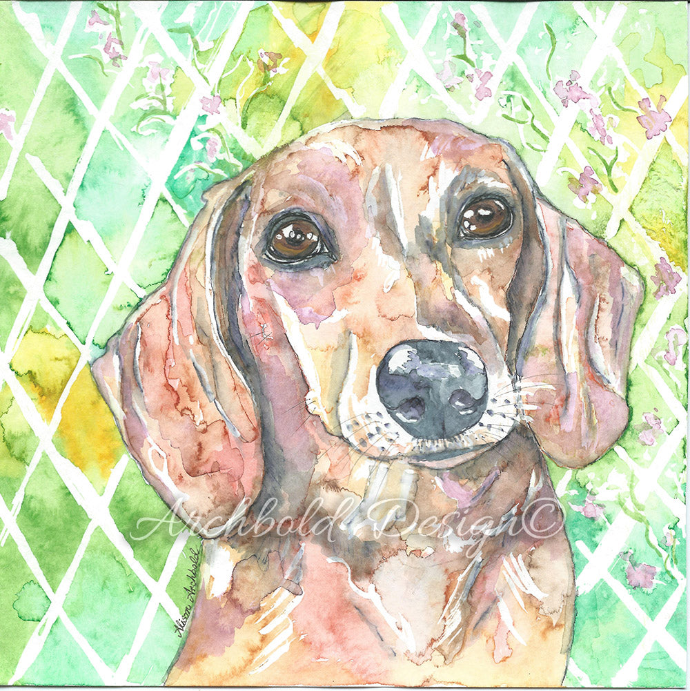 Greeting Card Dog Buttons Archbold Design