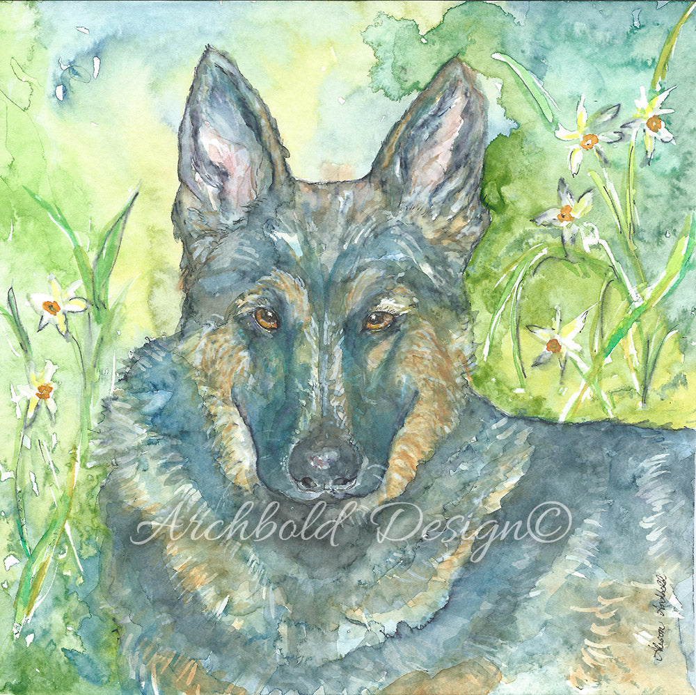 Greeting Card Dog Dex Archbold Design