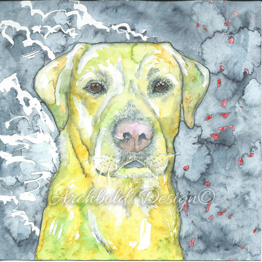 Greeting Card Dog Kip Archbold Design