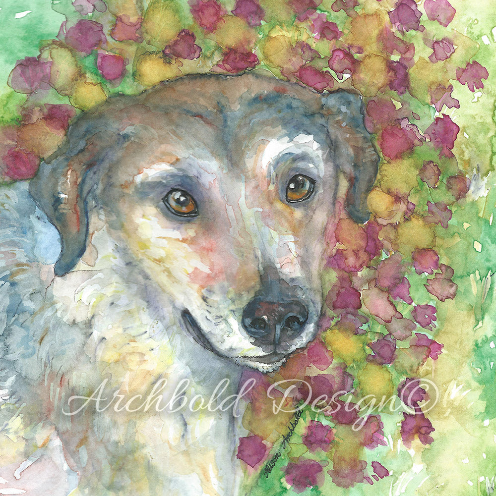 Greeting Card Dog Milo Archbold Design