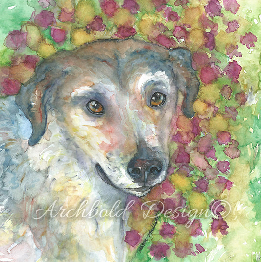 Greeting Card Dog Milo Archbold Design