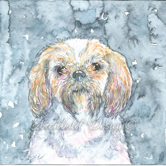 Greeting Card Dog Puddah Archbold Design