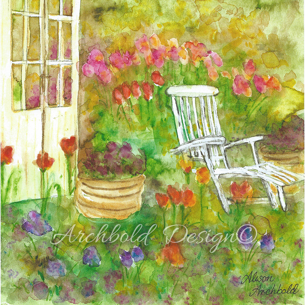 Greeting Card Garden Chair Archbold Design
