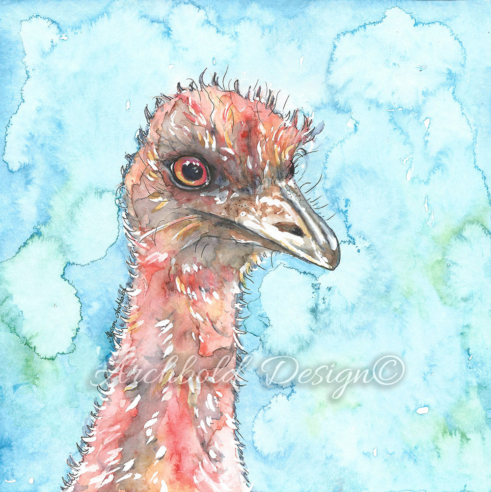 Greeting Card Native Emu Archbold Design
