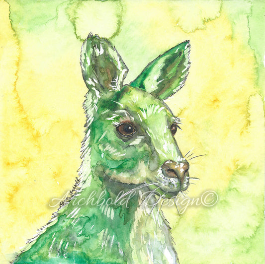 Greeting Card Native Kangaroo Archbold Design