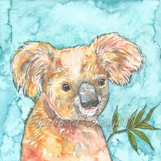 Greeting Card Native Koala Archbold Design