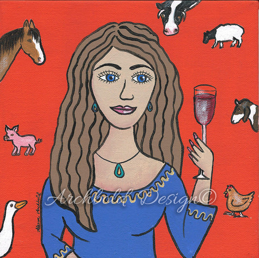 Greeting Card Women & Wine Ali Archbold Design