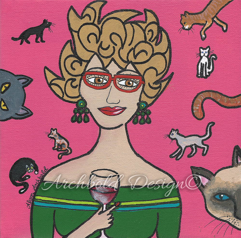 Greeting Card Women & Wine Denise Archbold Design