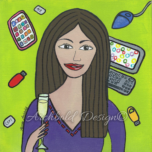 Greeting Card Women & Wine Mandy Archbold Design