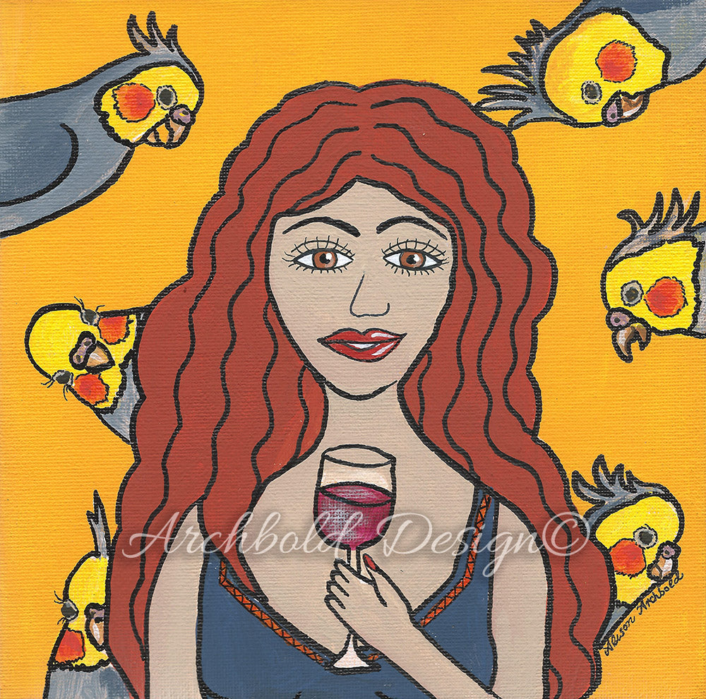 Greeting Card Women & Wine Natalie Archbold Design