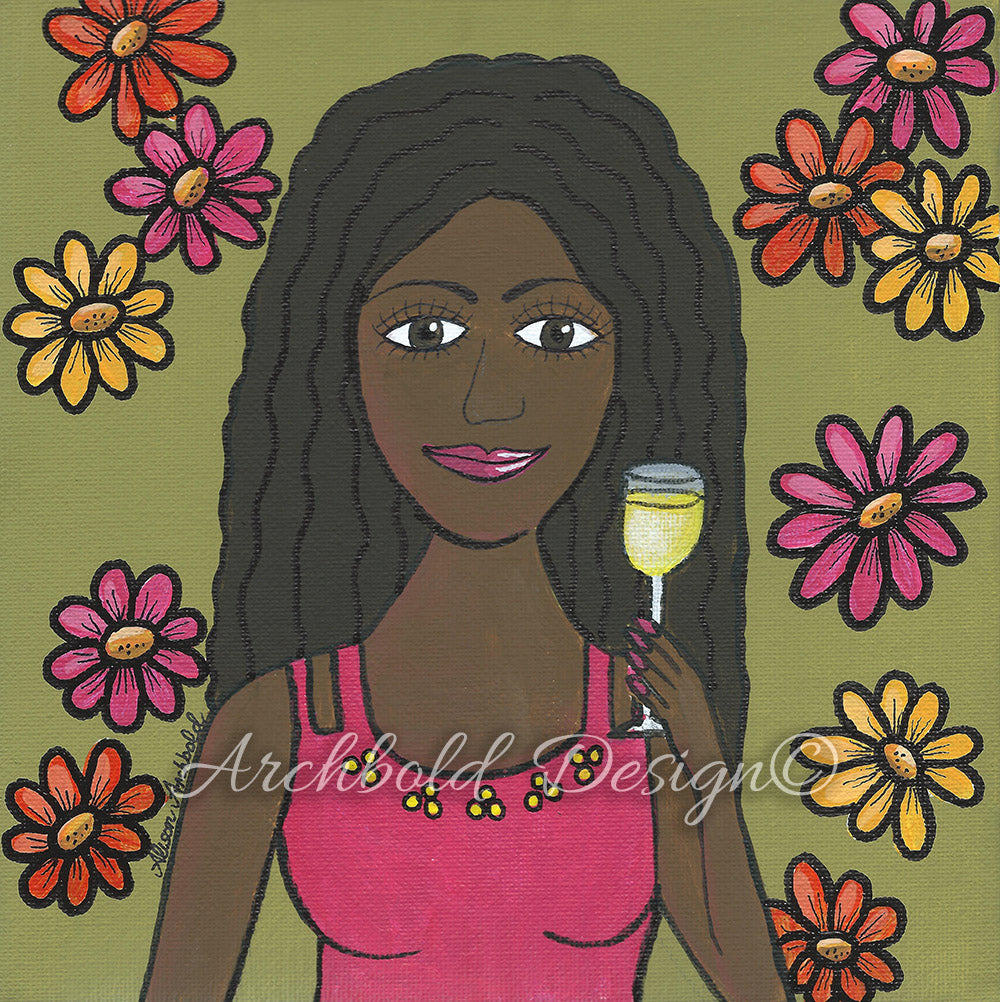 Greeting Card Women & Wine Seema Archbold Design