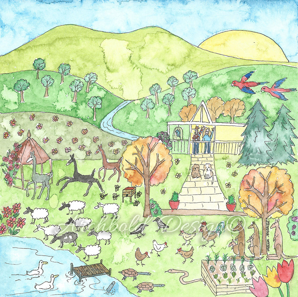 Greeting card Animal selfie VizArche Farm Archbold Design