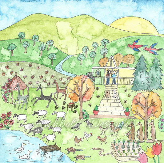 Greeting card Animal selfie VizArche Farm Archbold Design