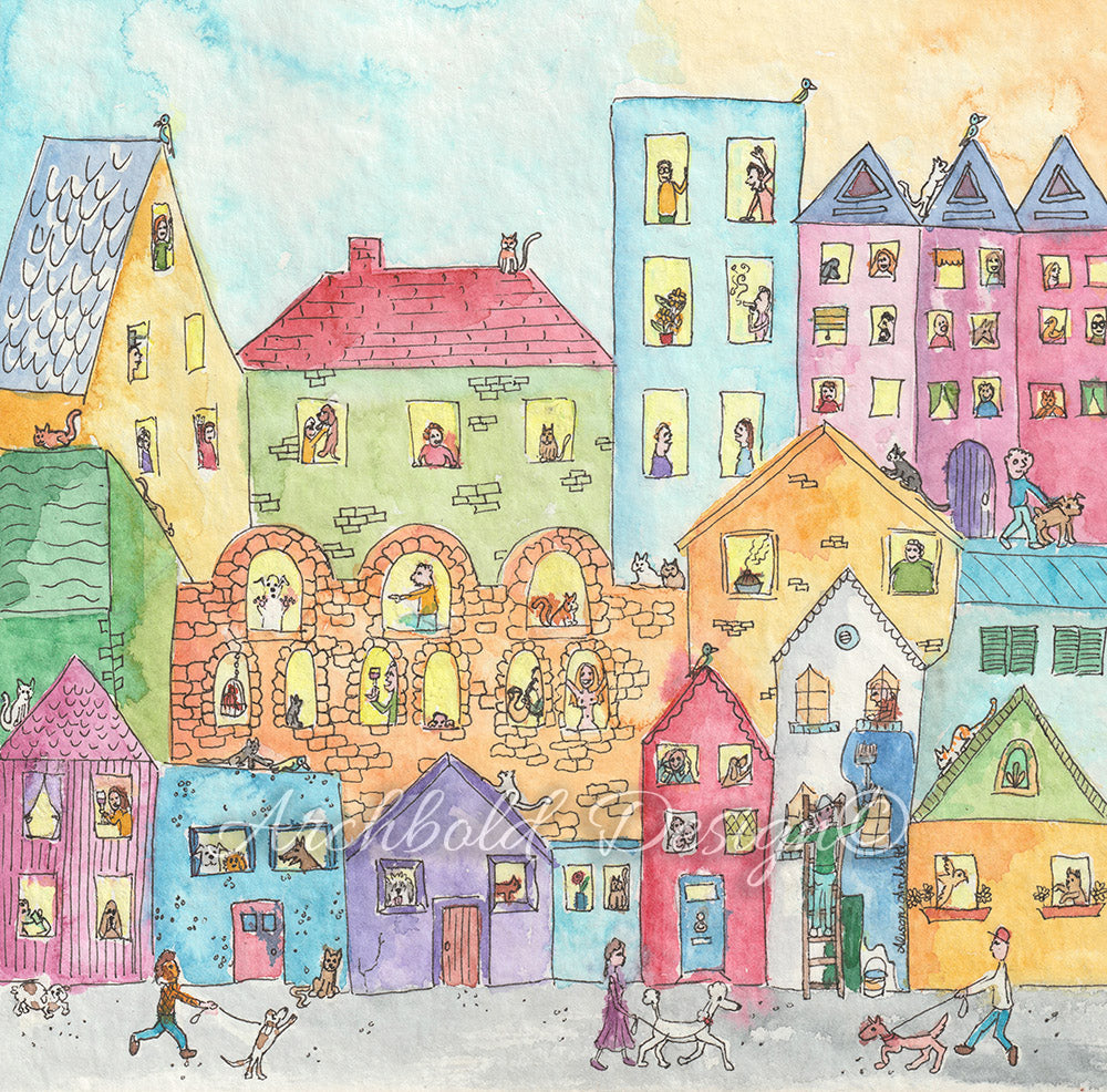 Greeting card Busy people Archbold Design