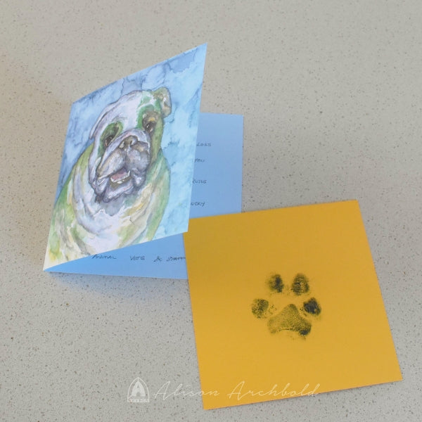 Paw print insert cards Vet product Archbold Design