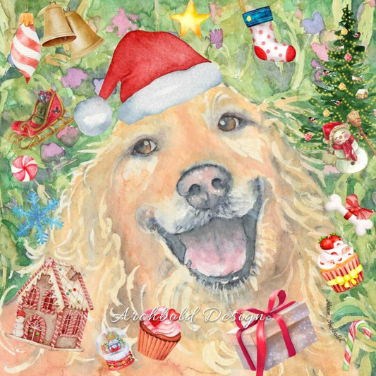 Crazy Christmas Retriever Card