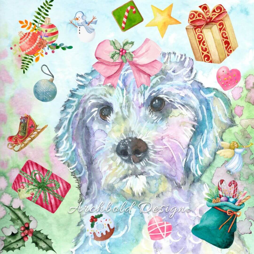 Crazy Christmas Oodle Greeting Card