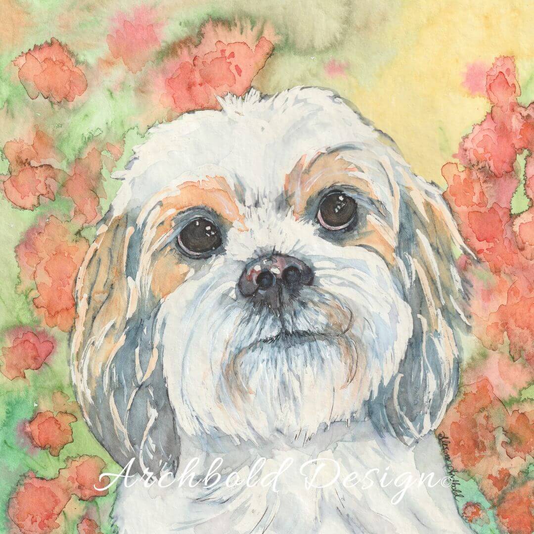 Greeting Card Dog Maltese Shih Tzu Wilson