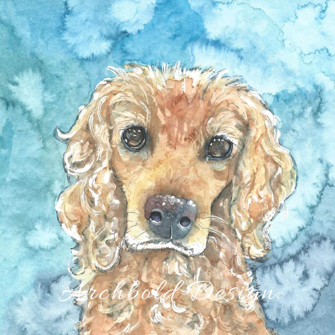 Greeting Card Dog Golden Cavoodle Jazz