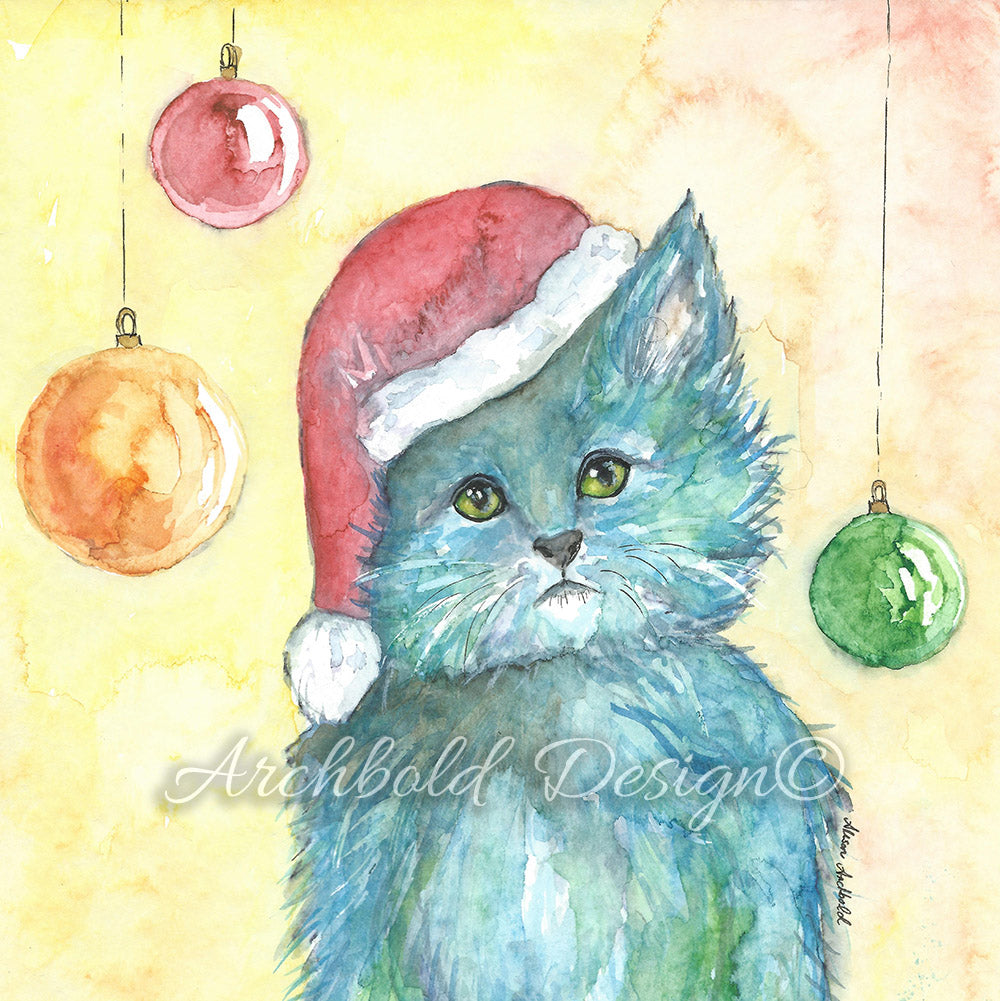 Christmas Greeting Card Cat Archbold Design