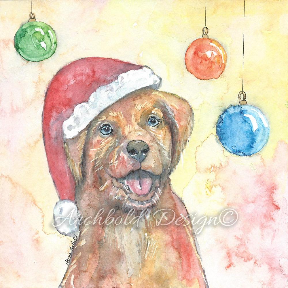 Christmas Greeting Card Dog Archbold Design