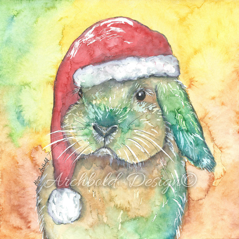 Christmas Greeting Card Rabbit Archbold Design