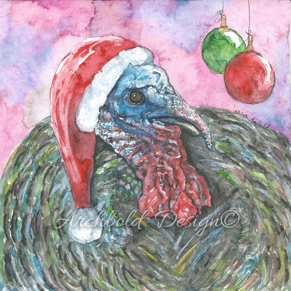 Christmas Greeting Card Turkey Archbold Design