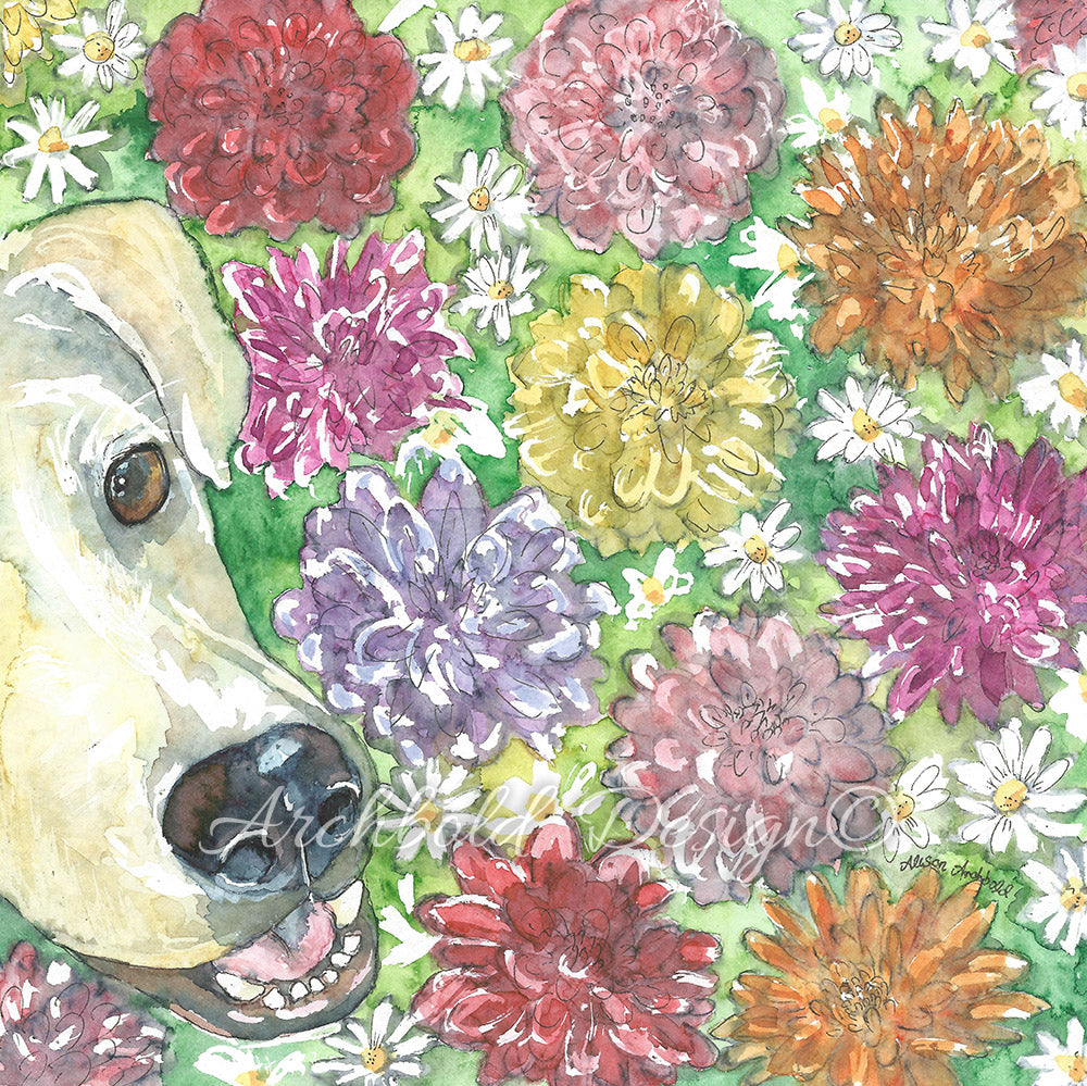 Greeting Card Animal Selfie Dog Dahlia Archbold Design