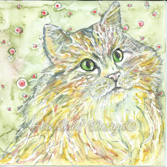 Greeting Card Cat Gulliver Archbold Design