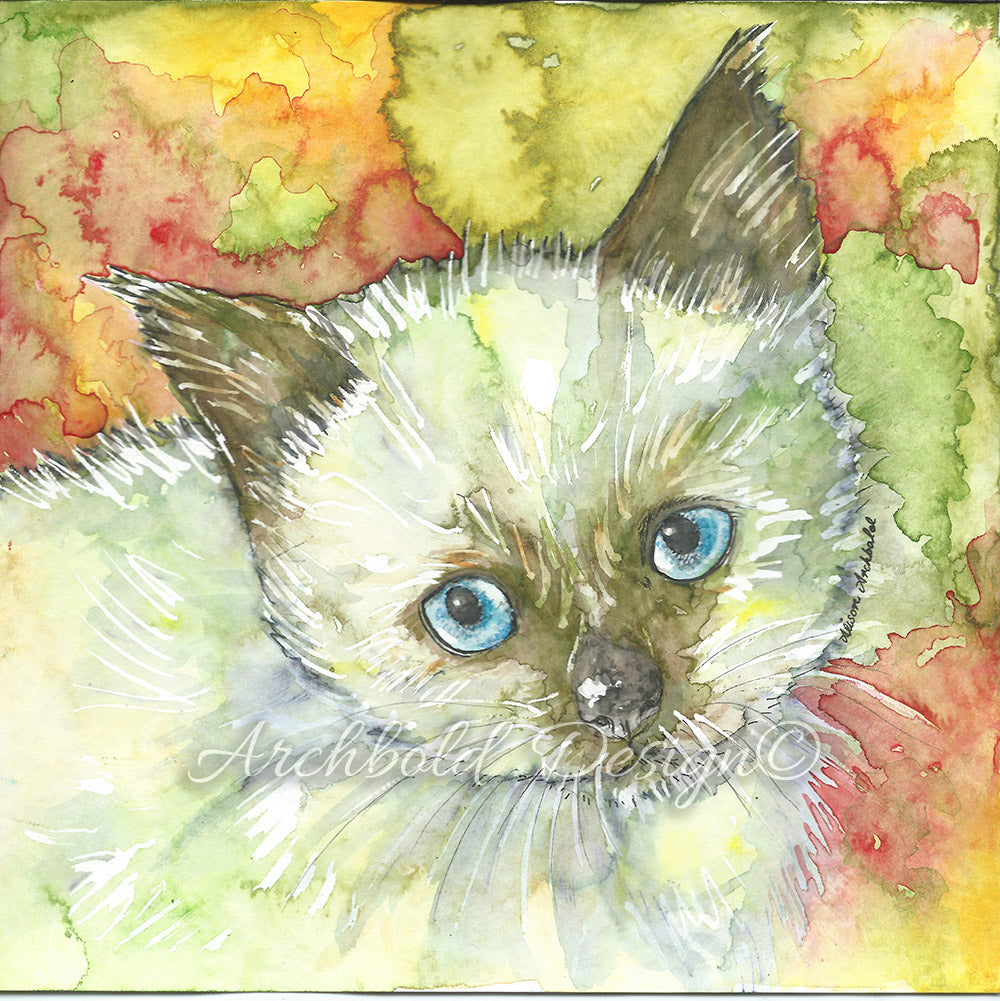 Greeting Card Cat Yoda Archbold Design