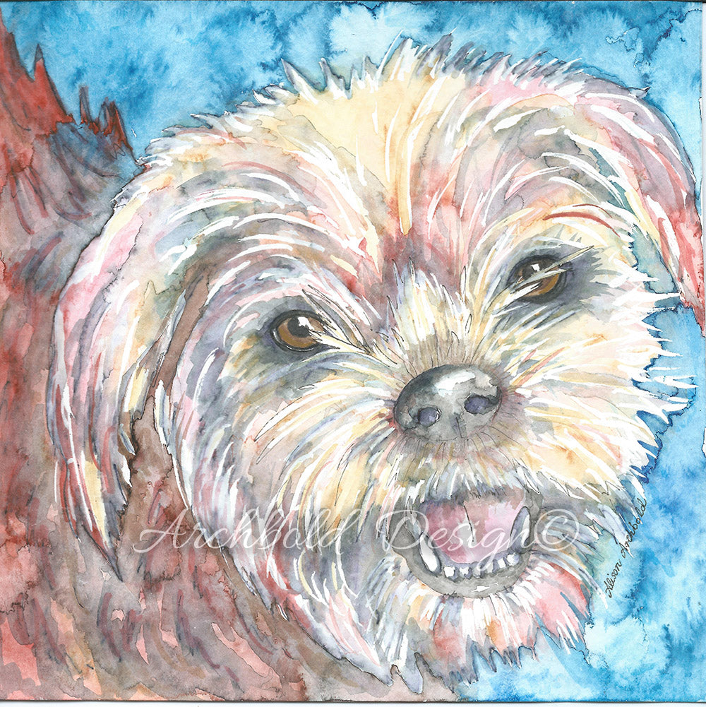 Greeting Card Dog Teddy Archbold Design