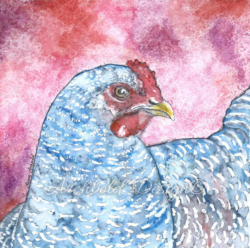 Greeting Card Farm Chicken Archbold Design