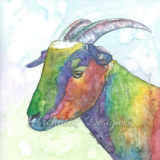 Greeting Card Farm Goat Archbold Design