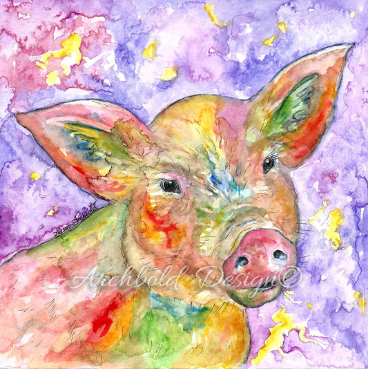 Greeting Card Farm Pig Archbold Design