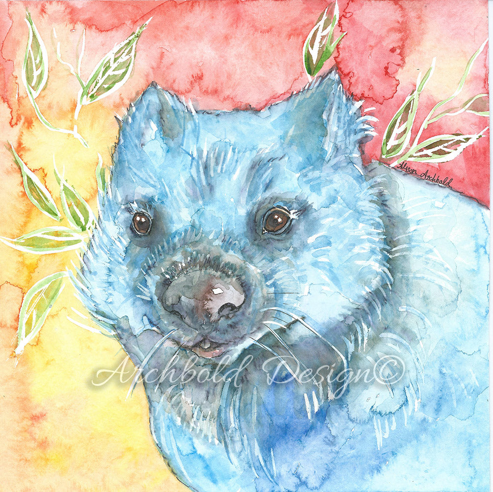 Greeting Card Native Wombat Archbold Design
