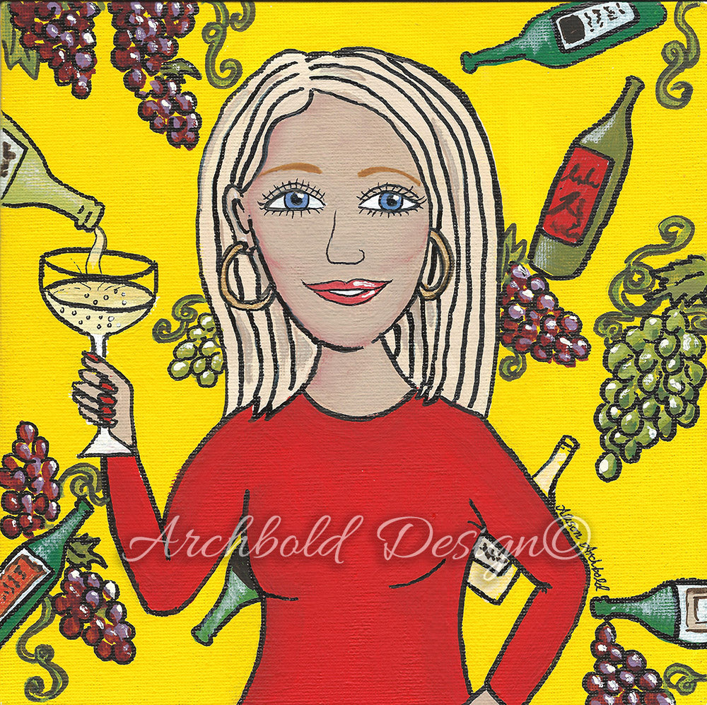 Greeting Card Women & Wine Jane Archbold Design