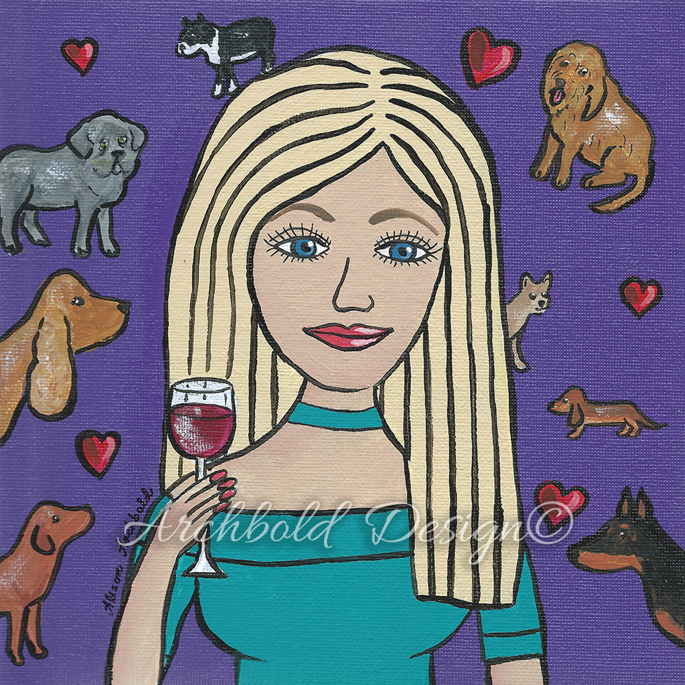 Greeting Card Women & Wine Liv Archbold Design