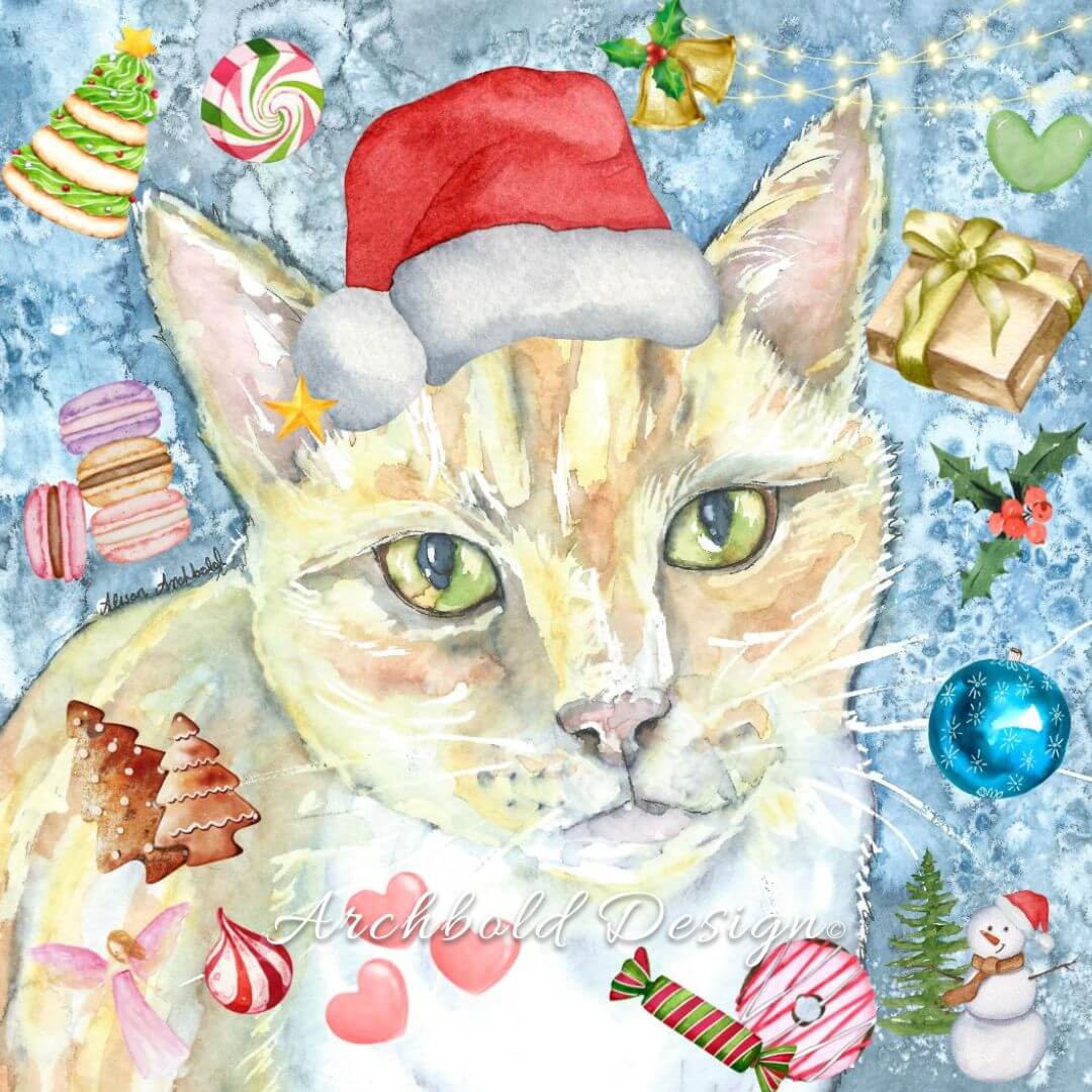 Crazy Christmas Ginger Cat Card