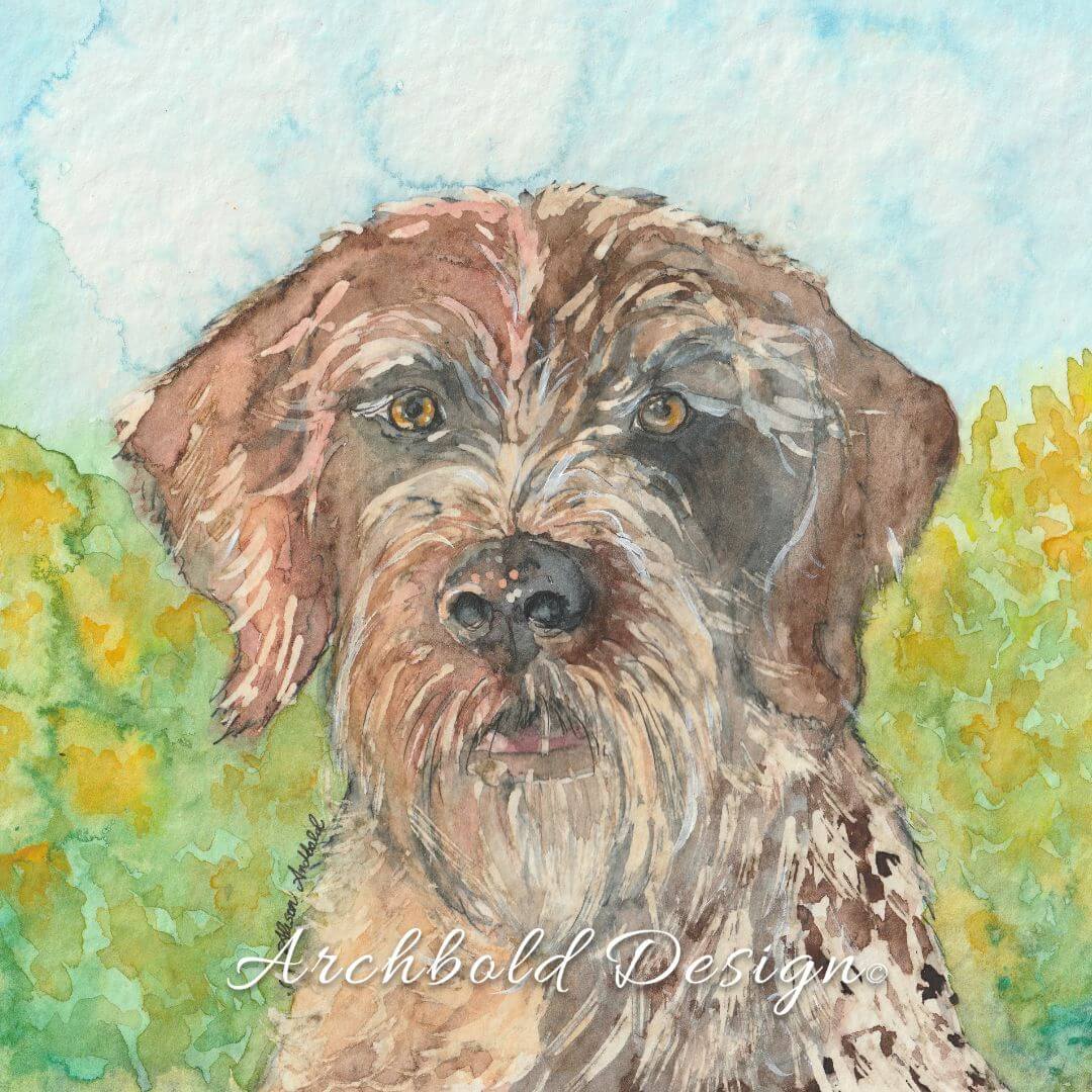 Greeting Card Dog Wire Haired Pointer Gus